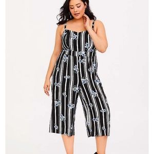 Torrid black and white culottes jumpsuit